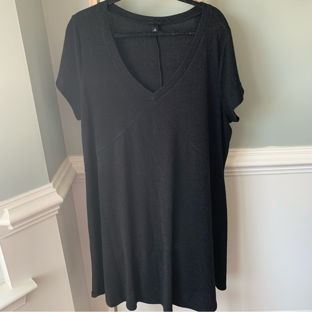 Torrid Black Knit Short Sleeve Swing Dress Size 3 - 1639
